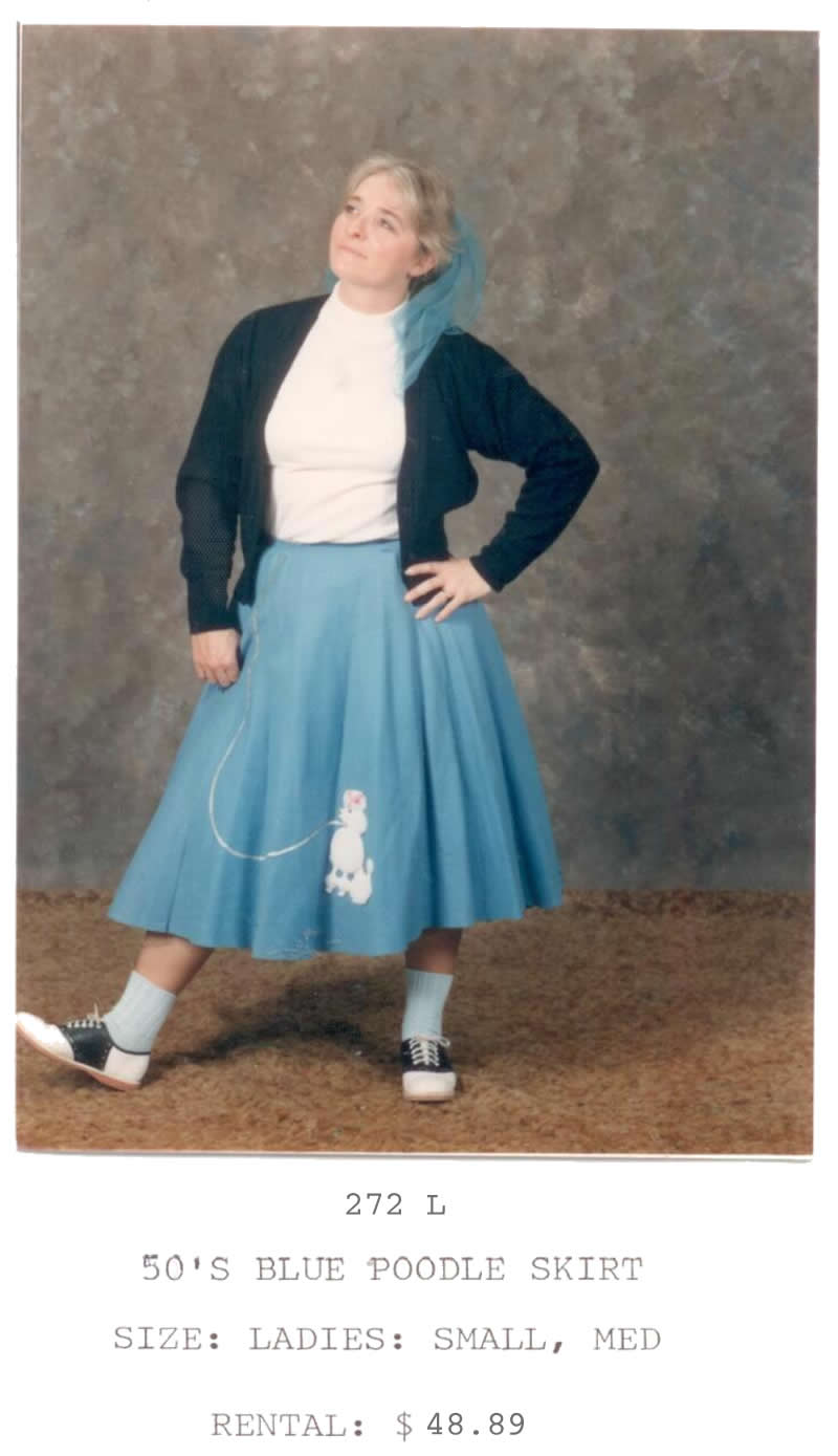 50s POODLE SKIRT - BLUE - Click Image to Close